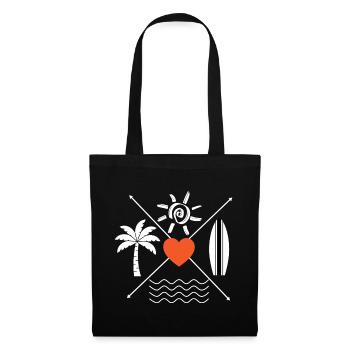 Planche de surf Heart Sea Sun Palm Tree - Sac en tissu - noir - Devant