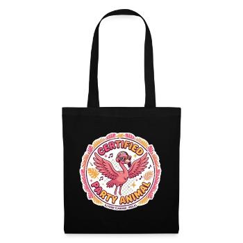 Badge DJ Flamingo de fête - Sac en tissu - noir - Devant