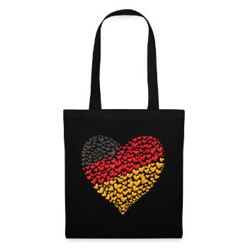 German Flag Heart Mosaic - Tote Bag - black - Front