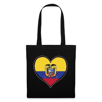 Ecuador Heart Flag - Tote Bag - black - Front
