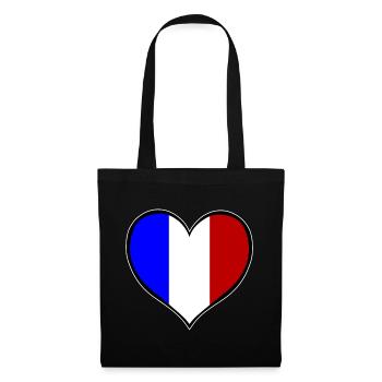 France Heart Flag - Tote Bag - black - Front