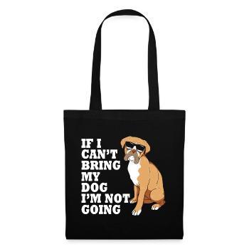 Chien Boxer - Sac en tissu - noir - Devant