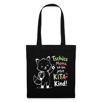 Kita Abschied Fox Illustration - Stoffbeutel - Schwarz - Vorne