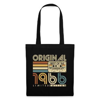 1966 Geburtstag Retro Jahrgang Vintage Geschenk - Stoffbeutel - Schwarz - Vorne