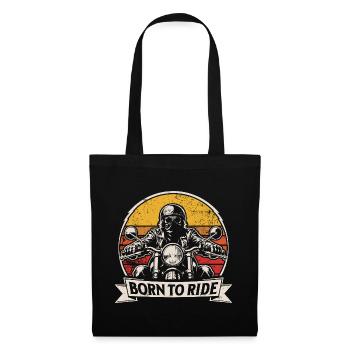 Born to Ride | Retro Motorrad | Biker Style - Stoffbeutel - Schwarz - Vorne