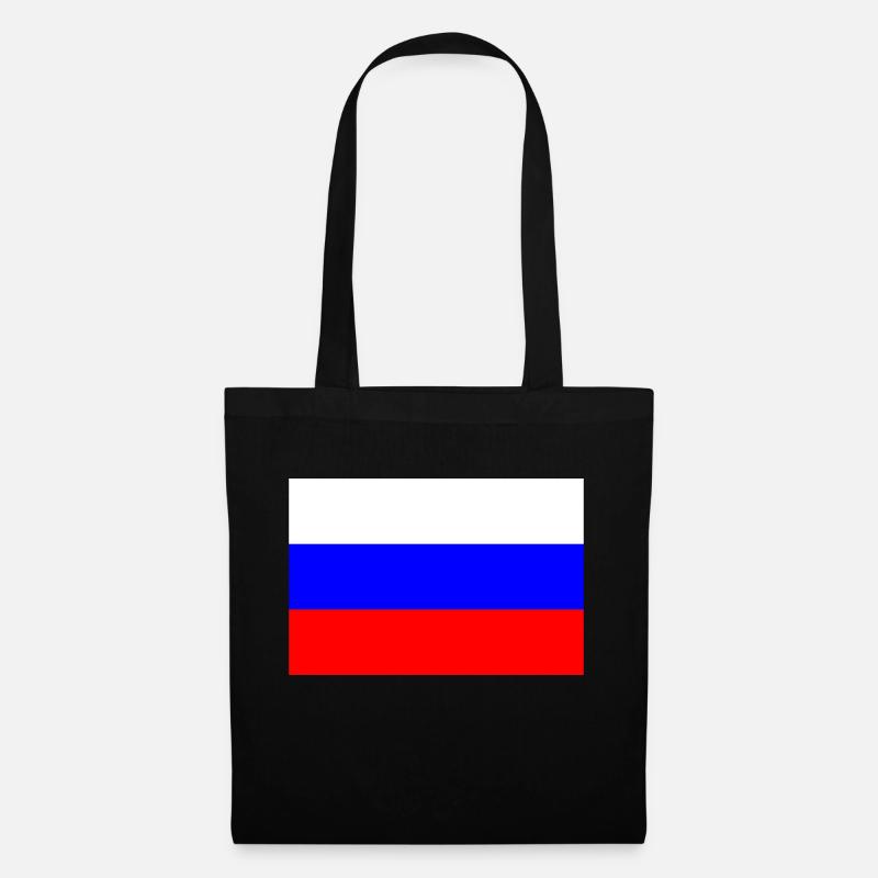 Russie, Russie, drapeau, drapeau - Sac en tissu - noir