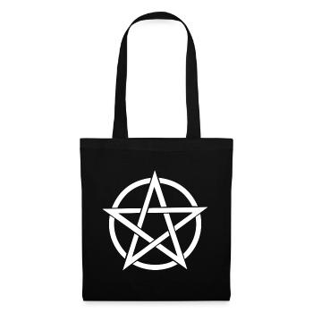 Pentagramm 666 Evil Diablo Satan Devil Symbol - Stoffbeutel - Schwarz - Vorne