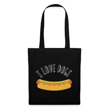 J'adore les chiens. Les hot-dogs ^^ - Sac en tissu - noir - Devant