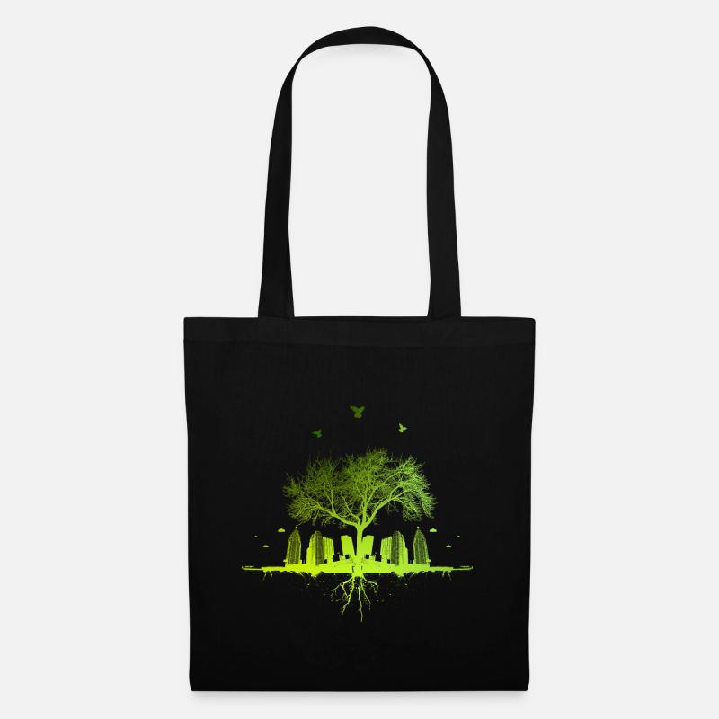 Green Tree - Natur Baum Stadt urban Geschenk - Stoffbeutel - Schwarz