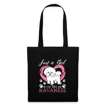 Juste une fille amoureuse de son havanais - Sac en tissu - noir - Devant