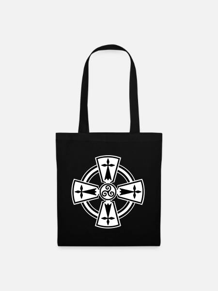 Breizh Celtic cross - Sac en tissu - noir