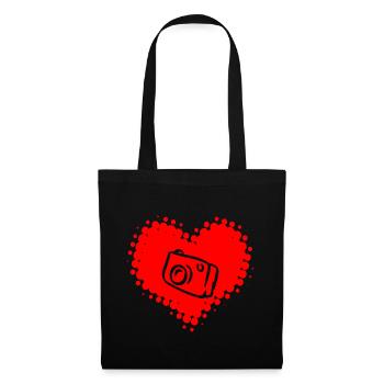 J'aime la photographie - photo images caméra Photographe - Sac en tissu - noir - Devant