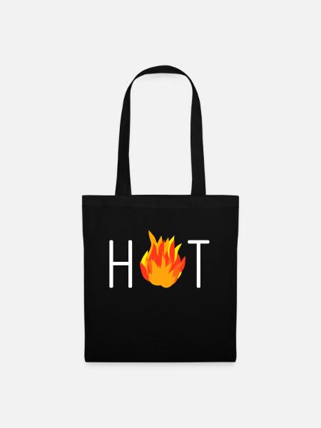 Feuer, Flame, Hot, Geschenkidee - Stoffbeutel - Schwarz