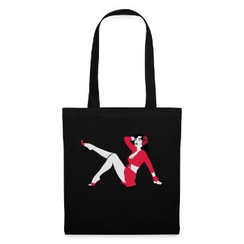 Pin-up de style rétro - Sac en tissu - noir - Devant