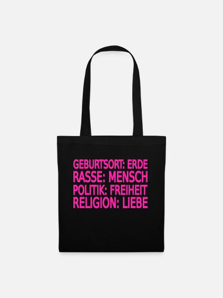 Gegen Rassismus - Stoffbeutel - Schwarz