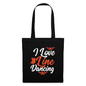 Line Dance Shirt I Love Line Dancing Gift Tee - Tote Bag - black - Front