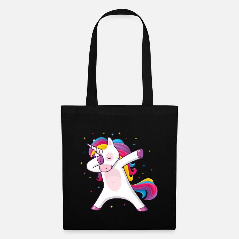 Dabbing Einhorn Dabbing Unicorn Geschenkidee - Stoffbeutel - Schwarz