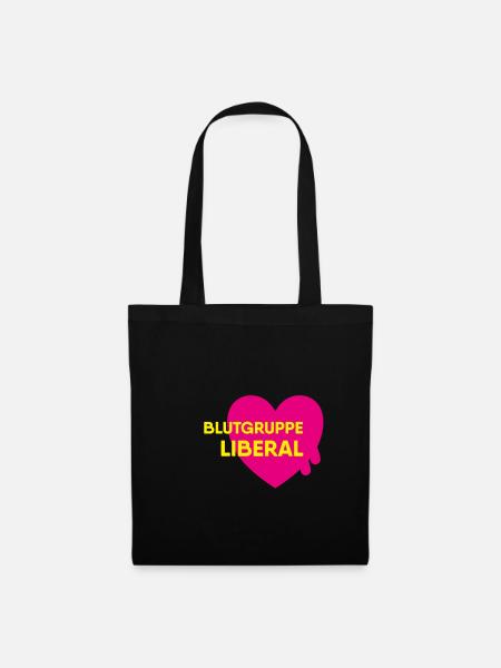 Blutgruppe Liberal - FDP JuLis Junge Liberale - Stoffbeutel - Schwarz