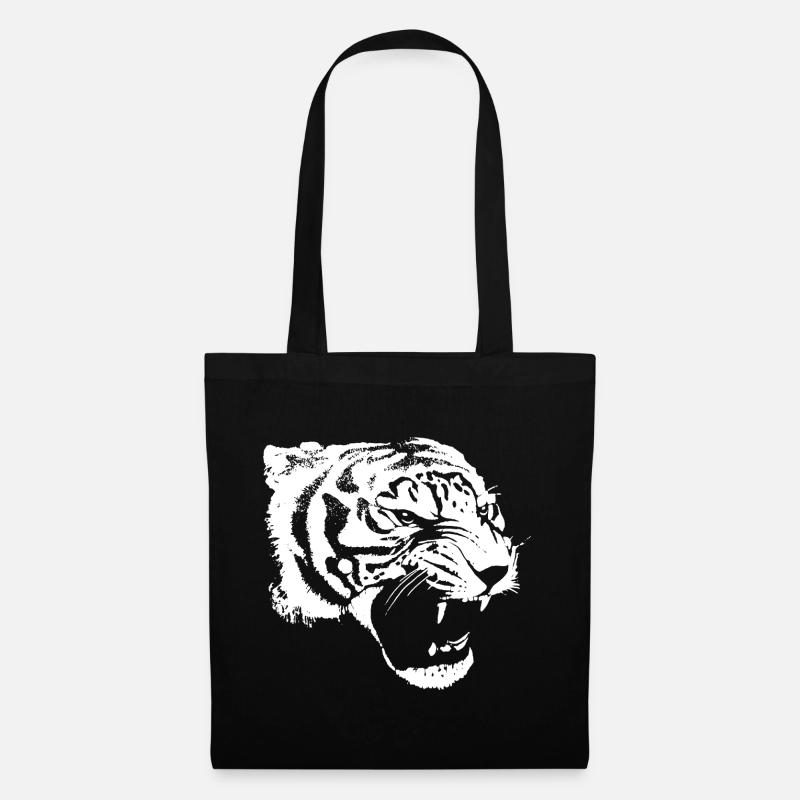 Tiger wütend - Stoffbeutel - Schwarz