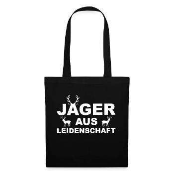 Jagen Jäger Jagd lustiger Spruch lustige Sprüche - Stoffbeutel - Schwarz - Vorne