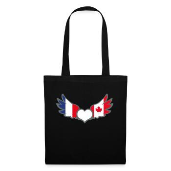 Drapeaux Français et Canadien France Canada - Sac en tissu - noir - Devant