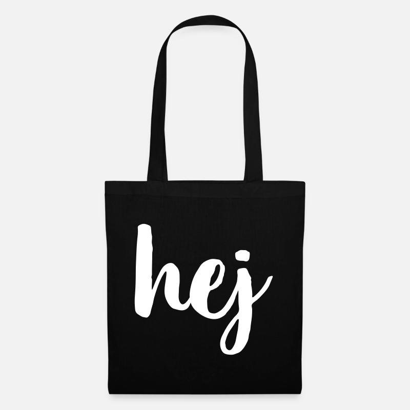 hej I Hallo Begrüßung I Geschenk - Stoffbeutel - Schwarz