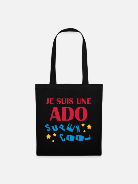 Ado - Adolescent - Adolescente - Famille - Jeune - Tote Bag - black