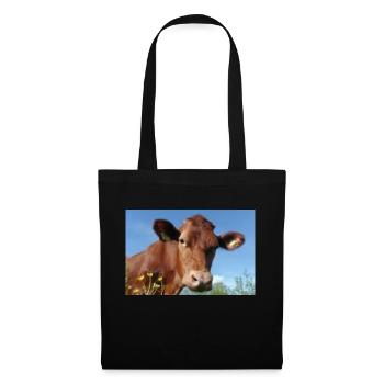 vache - Sac en tissu - noir - Devant