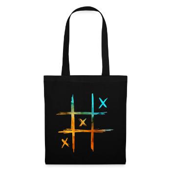 néon Tic Tac Toe coloré - Sac en tissu - noir - Devant