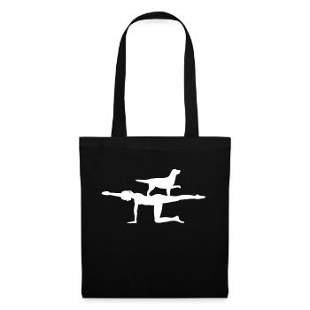 Yoga fitness exercise with dog gift - Tote Bag - black - Front