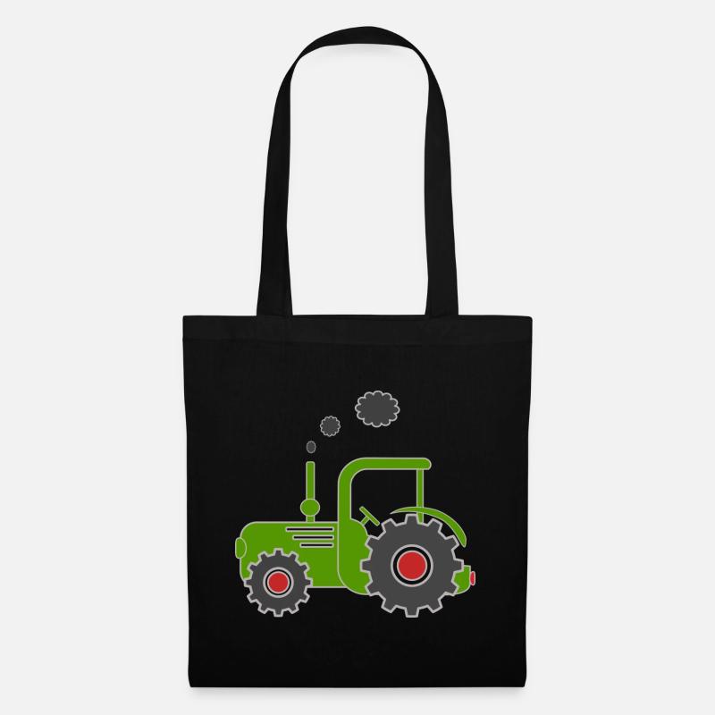 Grüner Traktor - Stoffbeutel - Schwarz