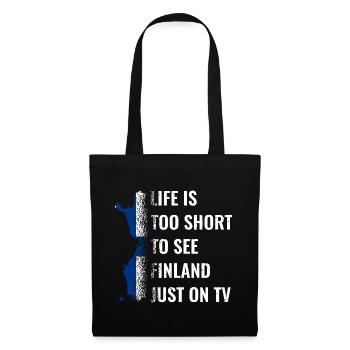 Finlande drapeau pays de vacances Suomi Helsinki - Sac en tissu - noir - Devant