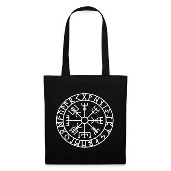Wikinger Kompass Vegvisir Viking Kelten Germanen - Stoffbeutel - Schwarz - Vorne