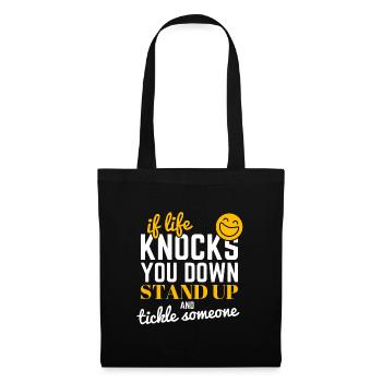 Chatouilles tickle amusant amusant rire drôle amusant fun - Sac en tissu - noir - Devant
