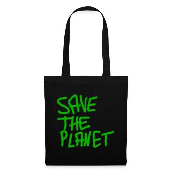 save the planet - Stoffbeutel - Schwarz - Vorne