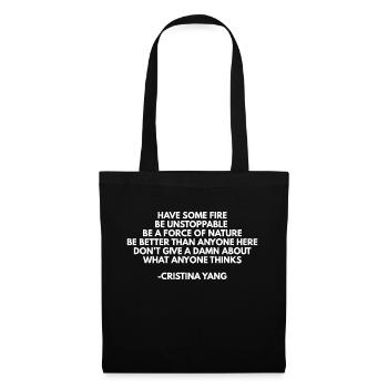 greysanatomy Cristina Yang quote - Tote Bag - black - Front