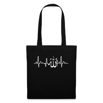 Allah Muslim Islam Heartbeat - Tote Bag - black - Front