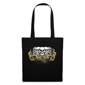 head of death group profile skull - Tote Bag - black - Front