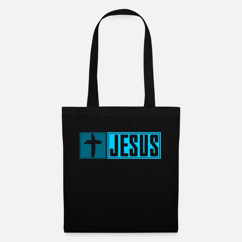 JESUS Cross -blue- - Stoffbeutel - Schwarz