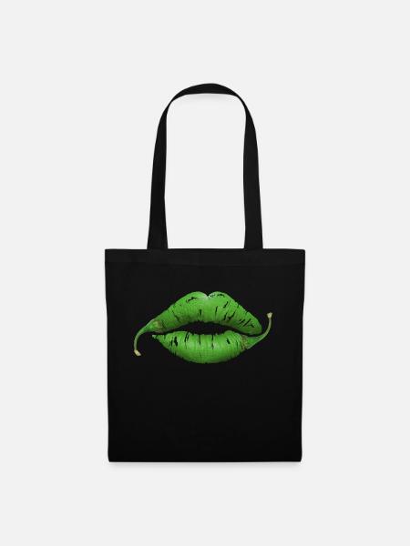 Lippen - Stoffbeutel - Schwarz