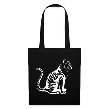 Conception élégante de la silhouette du tigre - Sac en tissu - noir - Devant