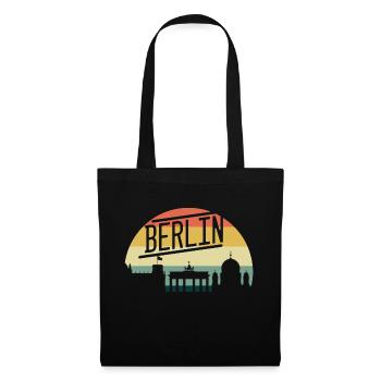 Vintage 80s Retro Berlin Germany - Stoffbeutel - Schwarz - Vorne