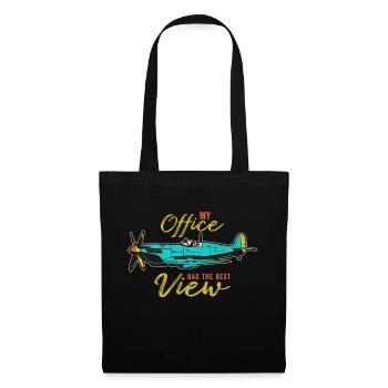 Mon bureau a la meilleure vue ! FlightLovers - Sac en tissu - noir - Devant