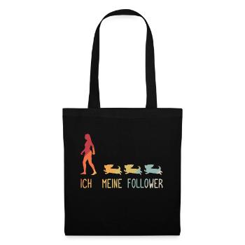 Ich & Meine Follower Kleine Hunde Hündchen - Stoffbeutel - Schwarz - Vorne