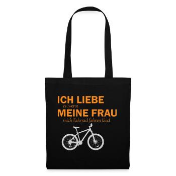Ich liebe meine Frau Fahrrad - Stoffbeutel - Schwarz - Vorne
