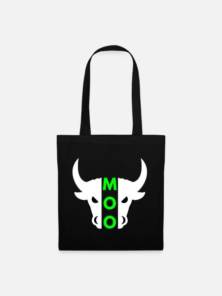 Moo (half head bull) - Tote Bag - black