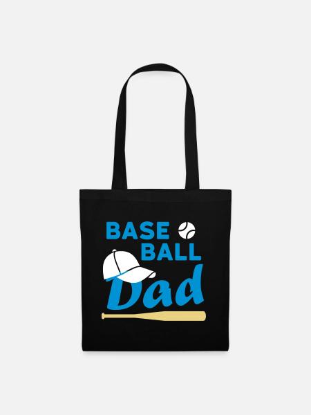 Baseball dad (game ball, baseball cap, baseball sc - Tote Bag - black