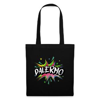 Palermo Italy City Pop Art Comic Art Skyline - Tote Bag - black - Front
