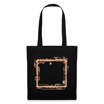 Cadre Steampunk en look de machine à vapeur - Sac en tissu - noir - Devant