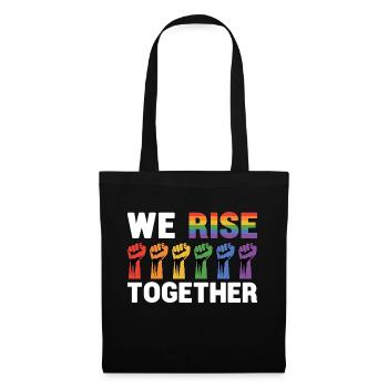 We Rise Together Bisexual Gay Trans Queer Lgbtq Ra - Stoffbeutel - Schwarz - Vorne